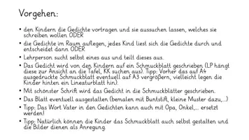 Vorschau - Stundenentwürfe - Gedichte für den Vatertag mit Schmuckblättern - Seite 1