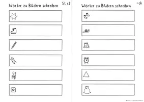Vorschau - Arbeitsblätter - Wörter zu Bildern schreiben, 1 Klasse - Seite 2