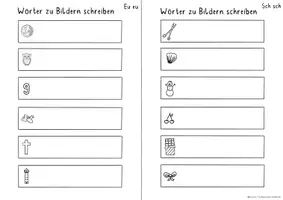 Vorschau - Arbeitsblätter - Wörter zu Bildern schreiben, 1 Klasse - Seite 3