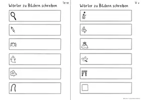 Vorschau - Arbeitsblätter - Wörter zu Bildern schreiben, 1 Klasse - Seite 1