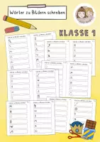 Vorschau - Arbeitsblätter - Wörter zu Bildern schreiben, 1 Klasse - Deckblatt