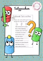 Vorschau - Arbeitsblätter - Satzzeichen: Wort- und Bildkarten, Arbeitsheft - Deckblatt