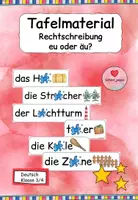 Vorschau - Präsentationen/Tafelbilder - Tafelmaterial Rechtschreibung eu oder äu? (Wort-Bild-Karten) - Deckblatt