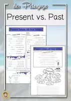 Vorschau - Arbeitsblätter - Present Simple vs. Past Simple | Arbeitsblatt - Deckblatt