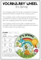 Vista previa - Hojas de trabajo - IT'S SPRING - Vocabulary Wheel - página 1