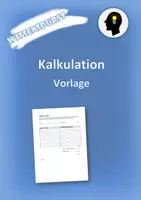 Vorschau - Arbeitsblätter - Kalkulation Vorlage - Deckblatt