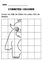 Vorschau - Arbeitsblätter - Symmetrie Spiegelbilder Monster - Seite 1