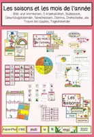 Vorschau - Arbeitsblätter - Les saisons et les mois de l'année - Jahreszeiten und Monate - Großes Paket - Deckblatt