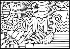 Vorschau - Mal- und Bastelvorlagen - Pop Art “Sommerschrift” zum Weiter und Ausmalen ☀️ Kunst im Sommer - Seite 1