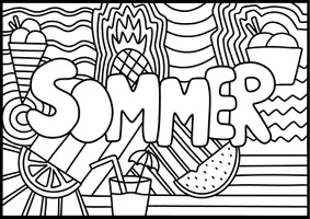 Vorschau - Mal- und Bastelvorlagen - Pop Art “Sommerschrift” zum Weiter und Ausmalen ☀️ Kunst im Sommer - Seite 2