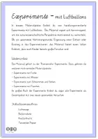 Vorschau - Arbeitsblätter - Tolle Experimentesammlung - Experimente Mit Luftballons - Seite 1