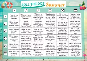 Vorschau - Spiele - Summer/ Summer Holidays - Conversation Game "Roll the Dice" - Seite 1
