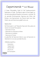 Vorschau - Arbeitsblätter - Tolle Experimentesammlung - Experimente Mit Wasser - Seite 1