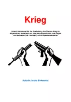 Vorschau - Arbeitsblätter - Krieg - und wie es den Menschen dabei geht - Deckblatt