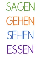 Vorschau - Fördermaterial/Inklusion - Wortfelder Legematerial - gehen, sehen, sagen, essen - Deckblatt
