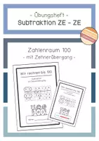 Vorschau - Arbeitsblätter - ZR 100 - halbschriftliche Subtraktion mit Zehnerübergang - Übungsheft - Deckblatt