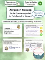 Vorschau - Präsentationen/Tafelbilder - Aufgaben-Training für die Orientierungsarbeit Deutsch 4 - Deckblatt