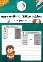 Vorschau - Arbeitsblätter - Easy writing: Sätze bilden - pets - Deckblatt