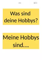 Vorschau - Präsentationen/Tafelbilder - Hobbys - Redemittel - Tafelkärtchen - DaZ/DaF - Deckblatt