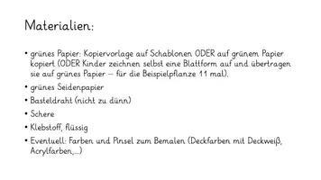 Vorschau - Mal- und Bastelvorlagen - Eine Pflanze aus Papier und Draht gestalten - Seite 1