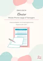 Vorschau - Klassenarbeiten - Klausur mit EWH Teenagers' Mobile Phone Usage - Deckblatt