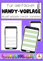 Vorschau - Arbeitsblätter - Handy-Vorlage - verschiedene Versionen - Deckblatt