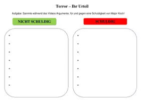 Vorschau - Arbeitsblätter - Arbeitsblatt zum Film: "Terror - Ihr Urteil" - Seite 1