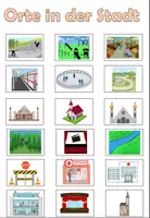 Aperçu - Cliparts/Visuels - Symboles pour le cahier de vocabulaire "Orte in der Stadt" Allemand - Page de couverture