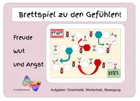 Vorschau - Spiele - Brettspiel Erlebniserzählung - Freude, Angst, Wut + Grammatik - Deckblatt
