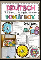 Vorschau - Arbeitsblätter - DEUTSCH - DONUT BOX (7. Schulstufe) 36 Aufgabenkarten zum Jahresstoff - Deckblatt