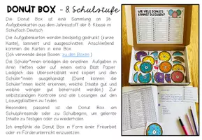 Vorschau - Fördermaterial/Inklusion - DEUTSCH - DONUT BOX (8. Schulstufe) 36 Aufgabenkarten zum Jahresstoff - Seite 2