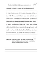 Vorschau - Arbeitsblätter - Rechtschreibfehler finden und verbessern Klasse 4 - Deckblatt