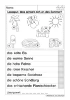 Vista previa - Hojas de trabajo - Lesespur: Was erinnert dich an den Sommer? - página 2