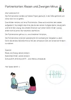 Vorschau - Arbeitsblätter - Partnerkarten Riesen Zwergen Minus (4 Varianten) - Seite 1