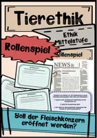 Vorschau - Arbeitsblätter - Rollenspiel, Fleischkonsum, Fleischkonzern, Ethik, Massentierhaltung - Deckblatt
