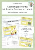Vorschau - Arbeitsblätter - Rechengeschichte - Mit Familie Sanders im Urlaub - Deckblatt