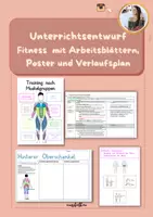 Vorschau - Stundenentwürfe - Unterrichtsentwurf Sport FITNESS mit Arbeitsblättern - Deckblatt