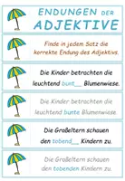 Aperçu - Cartes d'exercices - Sommer: Endungen der Adjektive - Übungskarten - Page de couverture