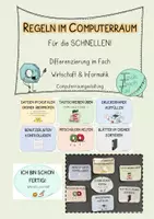 Vorschau - Mal- und Bastelvorlagen - Poster "Differenzierung im Computerraum" (Informatik, Wirtschaft) - Deckblatt