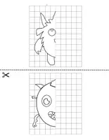 Vorschau - Arbeitsblätter - Monster Symmetrie - geeignet ab der 1. Klasse - Seite 1