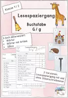 Vorschau - Arbeitsblätter - Lesespaziergang Buchstabe G/g - Deckblatt