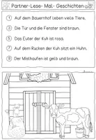 Vorschau - Arbeitsblätter - Lesen & Malen - Partnerübung - Seite 1