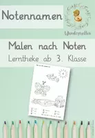 Vorschau - Arbeitsblätter - Malen nach Noten - Lerntheke "Notennamen" - Deckblatt
