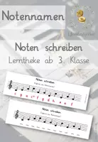 Vorschau - Arbeitsblätter - Noten schreiben - Lerntheke "Notennamen" - Deckblatt
