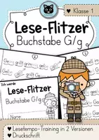 Vorschau - Arbeitsblätter - Lese-Flitzer | Buchstabe G/g | Lesetempo-Training | Druckschrift - Deckblatt