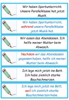 Vista previa - Hojas de trabajo - Deutsch: Satzreihe und Satzgefüge - Übungskarten - página 1
