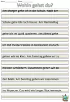 Vorschau - Arbeitsblätter - Übung Schönschrift (Erstklasslineatur) "Wohin gehst du?" Orte in der Stadt DaZ / Deutsch - Seite 2