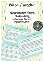 Vorschau - Text - Miss Eula Wissenskartei Niederschlag - Deutsch mit Englischen Namen - Deckblatt