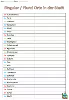 Aperçu - Feuilles d'exercices - Singular Plural "Orte in der Stadt" Allemand - Page 3