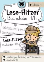 Vorschau - Arbeitsblätter - Lese-Flitzer | Buchstabe H/h | Lesetempo-Training | Druckschrift - Deckblatt